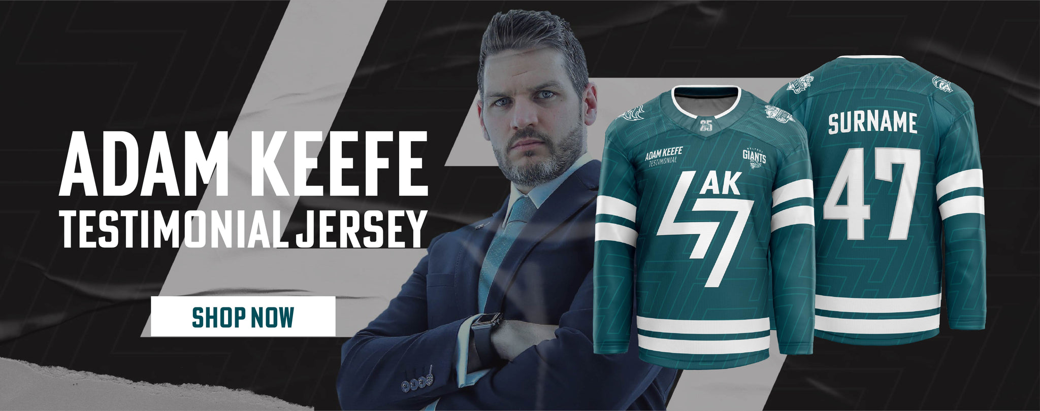 Adam Keefe Testimonial Jersey  – Available Now for Click & Collect