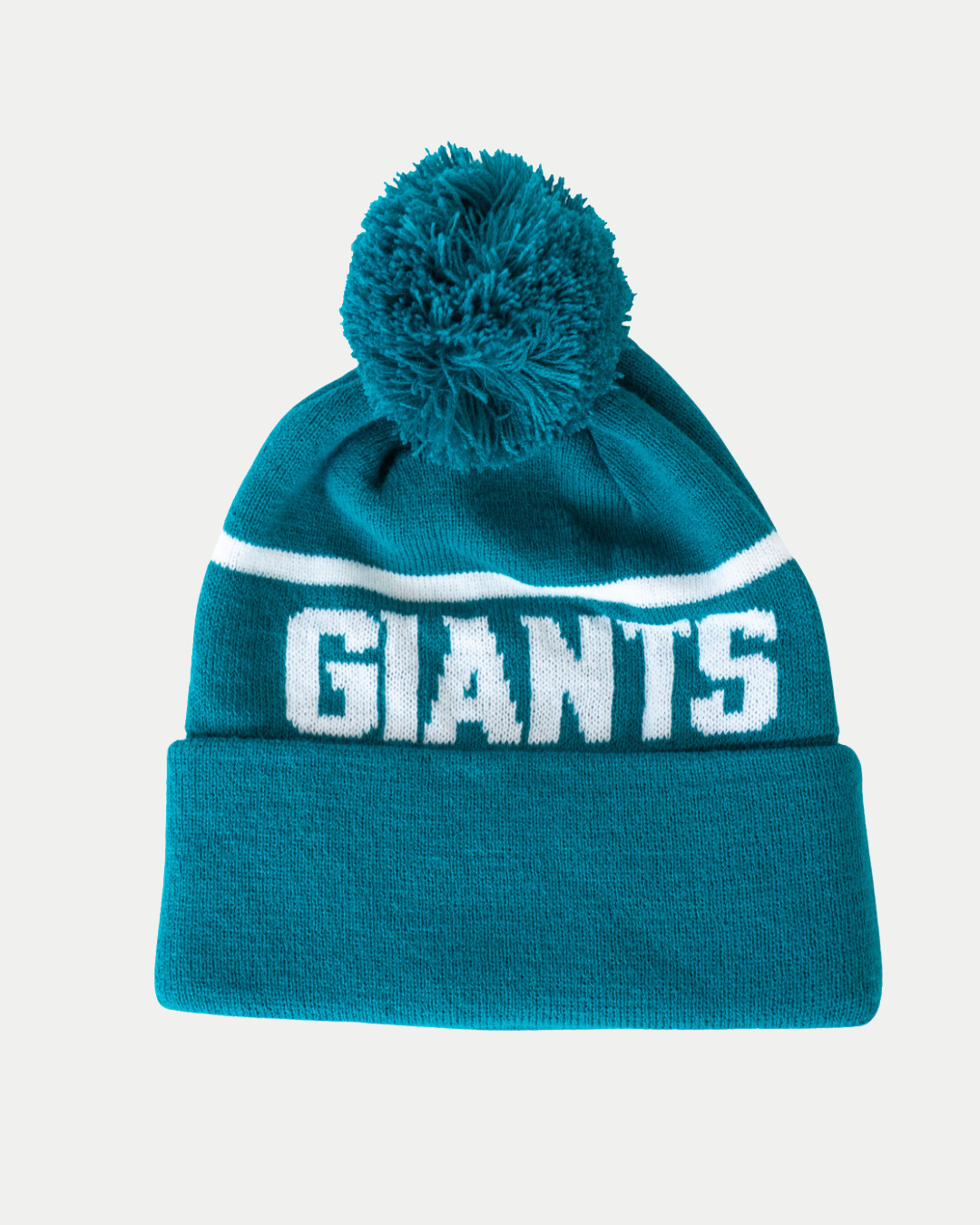 Show your spirit through the 2025-2026 season with the Belfast Giants 25-26 Beanie in teal and white, featuring a pom-pom, bold GIANTS lettering, and BG logo. Available at the Belfast Giants Store by National Merchandise.