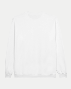 The Belfast Giants Made To Order Challenge Cup Champions 2025 white crewneck sweatshirt is shown laid flat, back view. It features ribbed cuffs and hem, a crew neckline, and ringspun cotton fleece construction.