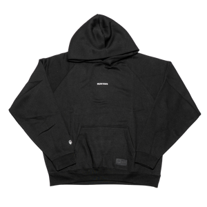 The Belfast Giants Hoodie Black Backprint by Belfast Giants is a black hoodie with a front pocket and small white REALIZE SHARKY chest text, subtly inspired by GIANTS graphics, shown on a white background.