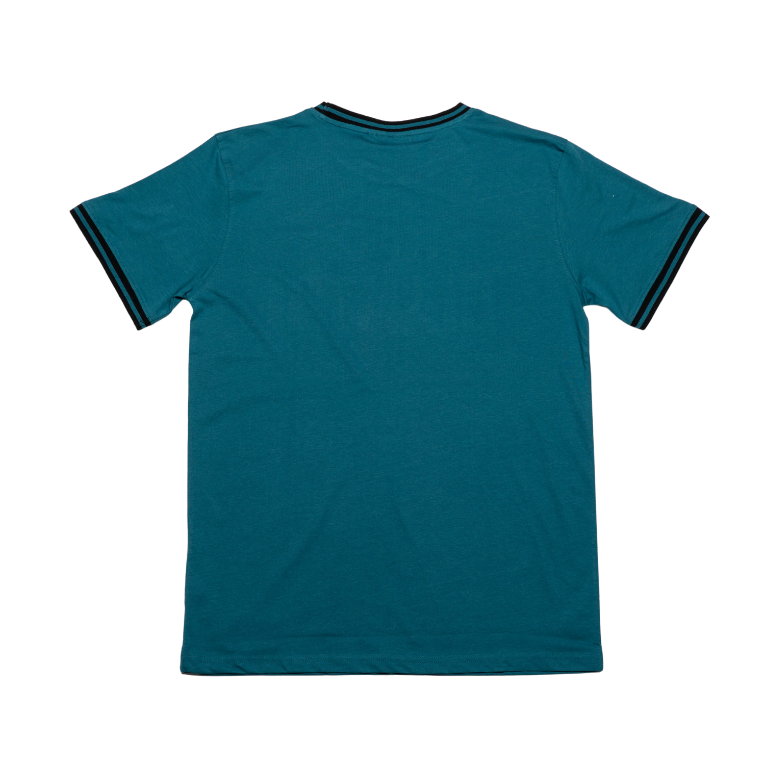 The Belfast Giants Teal T-shirt Black Ribbed features black and white trim on the collar and sleeve edges, subtly showcasing your team pride in a classic tee design.