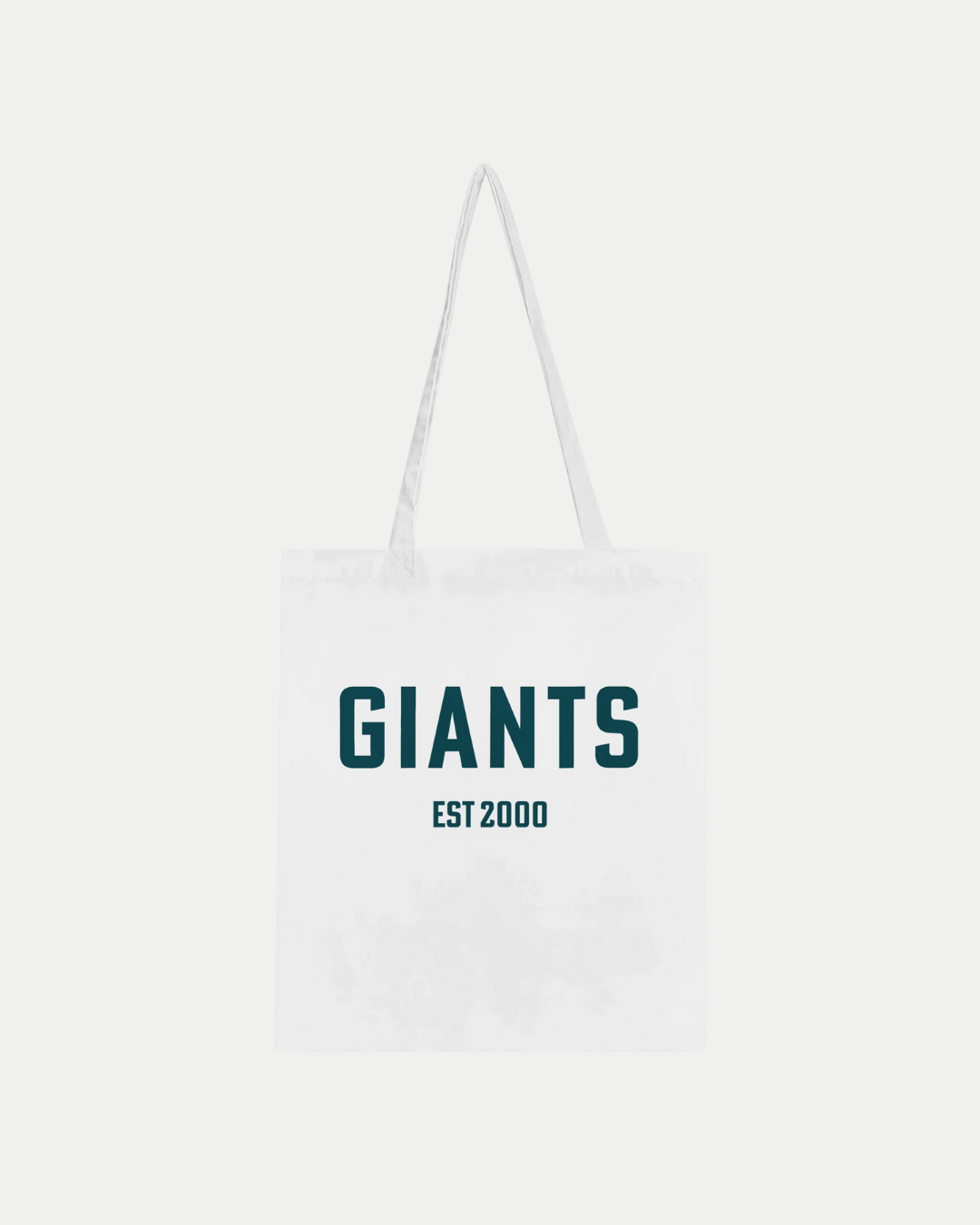 The Belfast Giants Made-To-Order Giants Est 2000 Classic Tote Bag White is a 100% cotton tote featuring two handles and bold GIANTS print with EST 2000 below—ideal for stylish, eco-friendly carrying.
