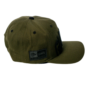 The Belfast Giants Cap Olive by Belfast Giants features a flat brim, raised embroidered front text, and a side patch stating GIANTS OFFICIAL MLB COMPONENT—perfect for game day.