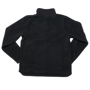 The Belfast Giants Pile Jacket Paint Stripes is a black fleece-lined jacket with long sleeves and a stand-up collar. Its solid, clean design has no visible logos or patterns when viewed from the back.