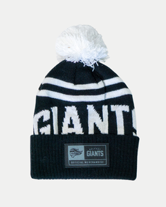 Stay warm with the Belfast Giants Beanie Black and White—featuring bold GIANTS lettering, a white pom-pom, and a sewn “Belfast Giants Official Merchandise” patch. The perfect winter hat from Belfast Giants!.