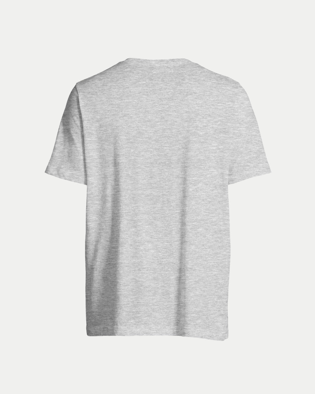 The Belfast Giants Made To Order Giants Victory 2025 Challenge Cup Champions T-shirt in grey is a unisex tee, shown from the back against a white background, perfect for an eco-conscious wardrobe.