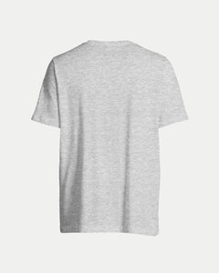 The Belfast Giants Made To Order Giants Victory 2025 Challenge Cup Champions T-shirt in grey is a unisex tee, shown from the back against a white background, perfect for an eco-conscious wardrobe.