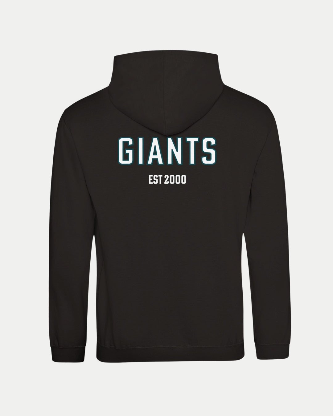 The Made-To-Order Giants Est 2000 Pullover Hoodie Black by Belfast Giants features bold “GIANTS” and “EST 2000” in white on the upper back. Unisex and stylish, it’s a must-have for fans of the New Giants Pullover Hoodie.