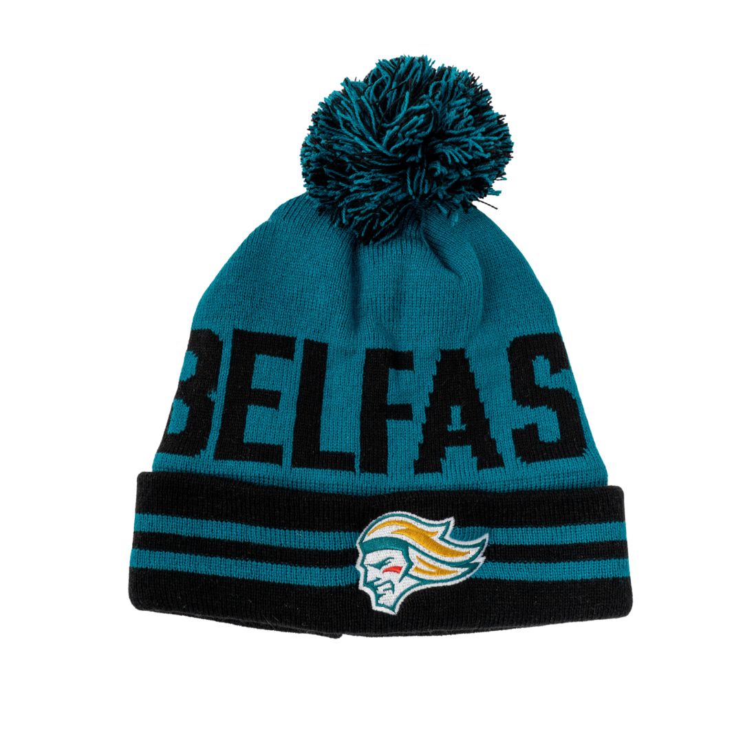 Hockey Beanie Teal Stripe