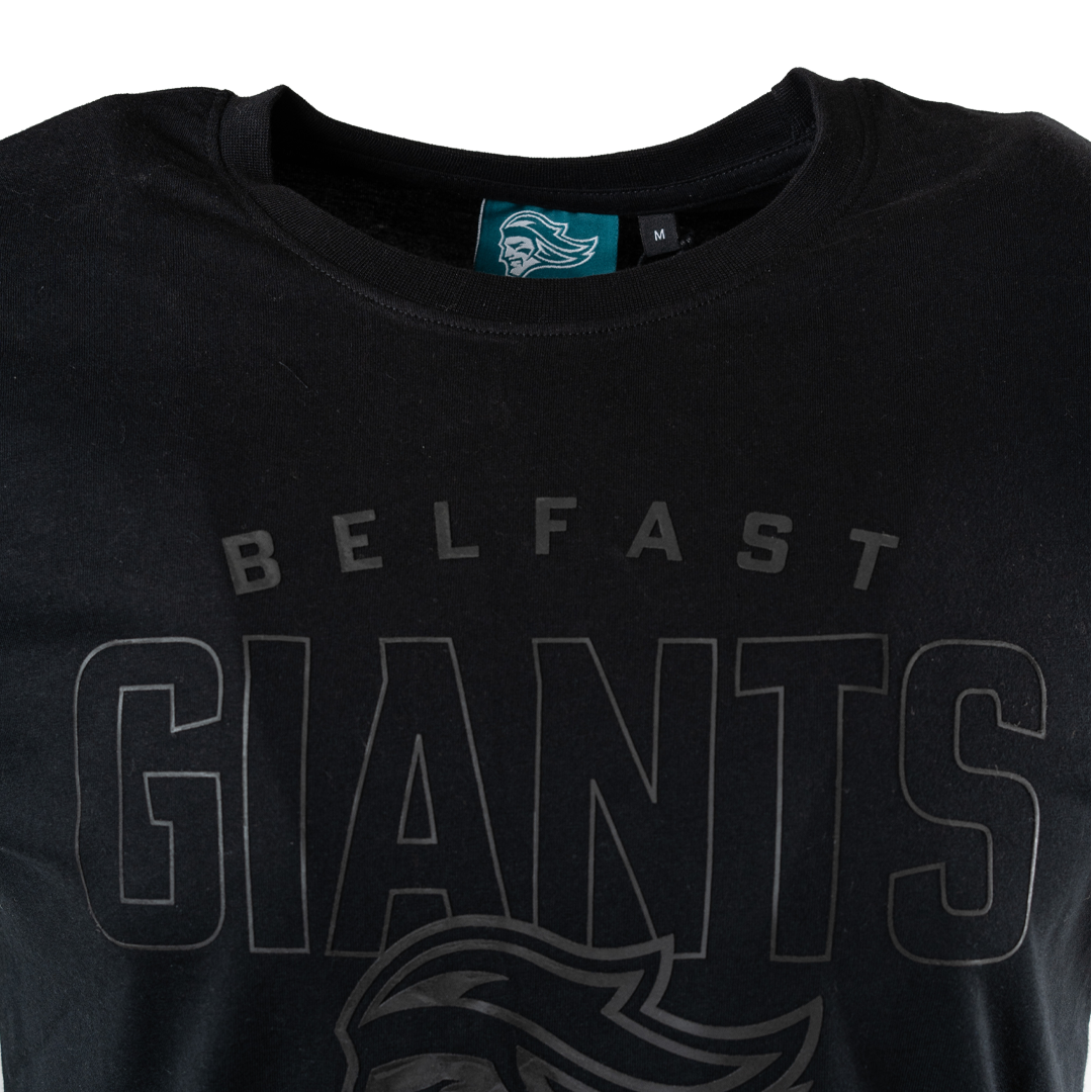 Belfast Giants Black on Black T-shirt